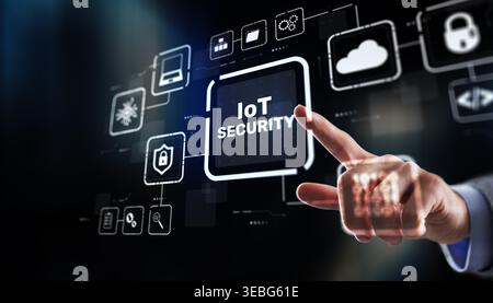 Cybersecurity protection for smart home IoT devices and connected network systems. Stock Photo