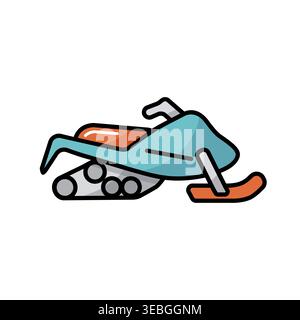 Snowmobile vector isolated icon. Graph symbol for travel and tourism web site and apps design, logo, app, UI Stock Vector