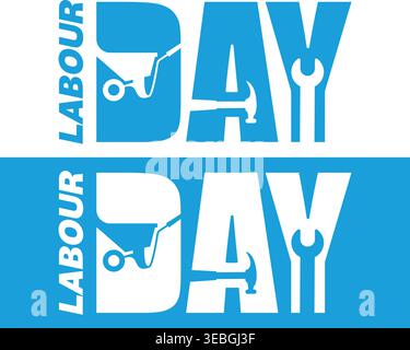 Labor Day Celebration and Labor Day Typography and Word Art Stock Vector