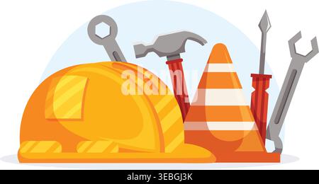Construction Tools & Safety Gear labor day Stock Vector