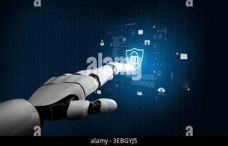 AI assists in building intelligent cybersecurity systems that automate threat detection, monitor network activity, and strengthen digital protection Stock Photo