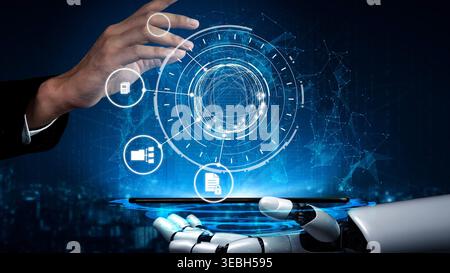 Concept design of managing online documents with cloud storage, digital file management, and secure sharing. Online documents improve workflow, online Stock Photo