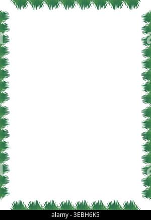 Green Grass empty frame. Trendy botany graphic template. Grass empty frame box Stock Vector
