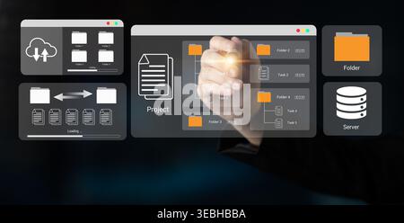 Digital folder organization improves server file structure, enhances workflow, and supports system management Parse Stock Photo