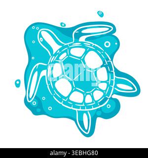 Sea turtle abstract object Hand drawn. Not AI, vector illustration. Stock Vector