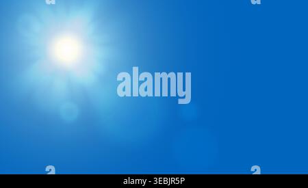 Sky blue medical tech background. Gradient watercolor light fluffy clouds for weather forecast app. Clear fresh winter sunny abstract day. Summer Stock Vector