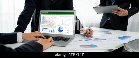 Spreadsheet document information financial startup concept. data and graphs in spreadsheet documents for online analysis project dashboard accounting Stock Photo