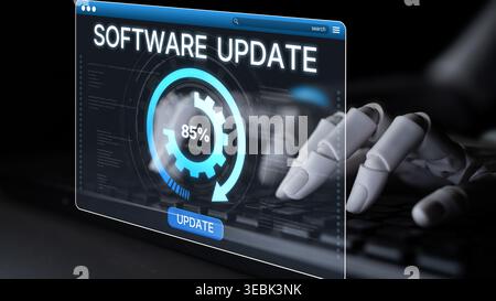 AI upgrades skills and software with intelligent learning paths, smart update alerts, and competitive digital transformation tools. Artificial Stock Photo
