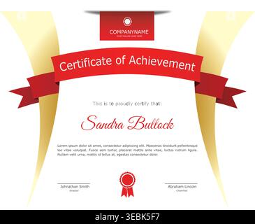 Certificate of achievement and completion template Stock Vector