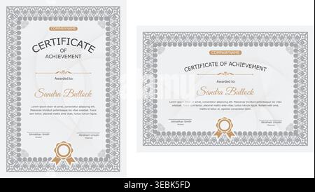 Certificate of achievement and completion template Stock Vector
