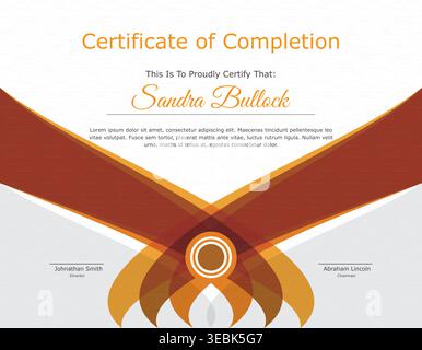 Certificate of achievement and completion template Stock Vector
