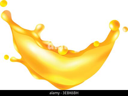 Fruit Juice Splash orange pineapple juice splash Stock Vector
