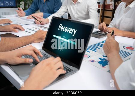 data backup restoration recovery restore data from cloud storage brisk and provide planned network reserve business data Stock Photo