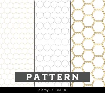 Seamless Honeycomb Pattern with Distinct Geometric Hexagon Shapes Stock Vector