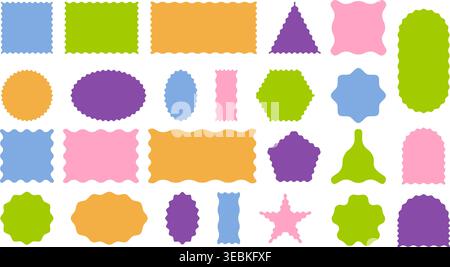 Set of colorful abstract frames with wavy borders and organic shapes. Flat style decorative elements for templates, web design, packaging, stationery, Stock Vector