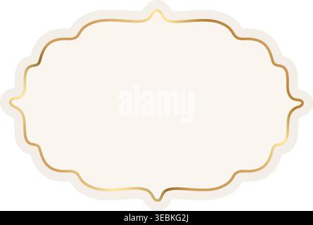 Luxury golden border. Ramadan design element. Elegant frame of vintage decorative label. Classic Asian badge with elegant gold frame Stock Vector