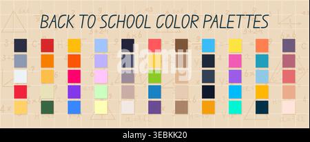 Back to school color palette collection for educational design vector illustration. Stock Vector