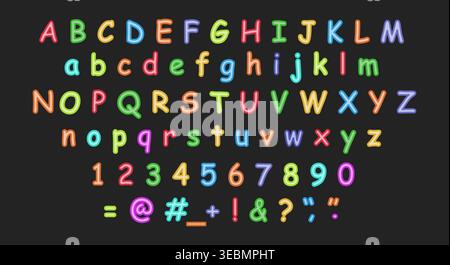 Colorful uppercase and lowercase letters Stock Vector