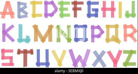 Sticky strips letters Stock Vector