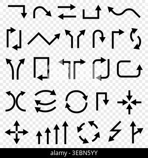 Vector set of arrows. Traffic and web signs Stock Vector