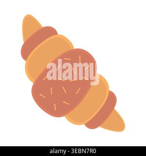 vector color croissant in a minimalist style on white background Stock Vector