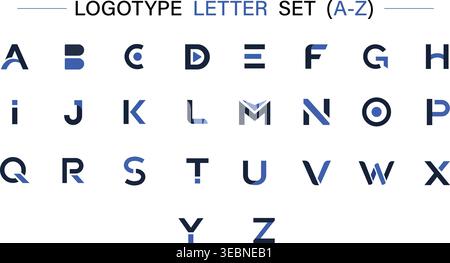 Modern Logotype Letter Set A-Z – Minimal Alphabet Typography, Creative Branding Font Style Vector Design Collection Stock Vector