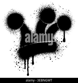 joker hat icon in graffiti style with black spray paint. Stock Vector