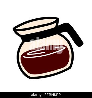 Glass coffee pot doodle hand drawn vector isolated on white Stock Vector