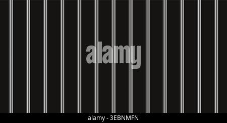 Jail metal bars cell background. Iron prison vector bar isolated transparent illustration. Stock Vector
