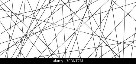 Chaotic straight diagonal strokes create dynamic monochrome vector texture. Stock Vector