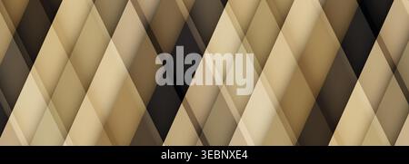 Golden geometric diamond pattern, abstract background sophisticated warm tones, metallic sheen, overlapping rhombus tiles, soft gradients and subtle Stock Vector