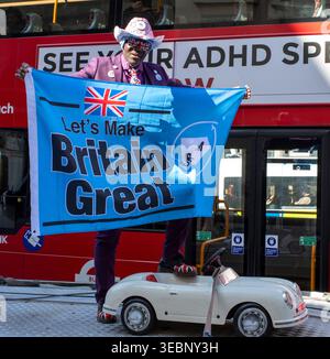London, UK, 27th Apr, 2026. Reform Supporter at the National Fuel Tax Protest in Westminster. Credit: Ian Humphreys/Alamy Live News Stock Photo