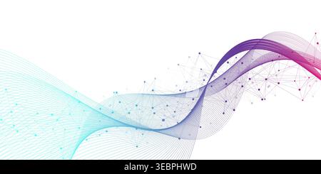 Colorful molecules background. DNA helix, DNA strand, DNA Test. Molecule or atom, neurons. Abstract structure for science or medical background Stock Photo