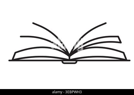 open book line icon, minimal education and reading concept- vector illustration Stock Vector