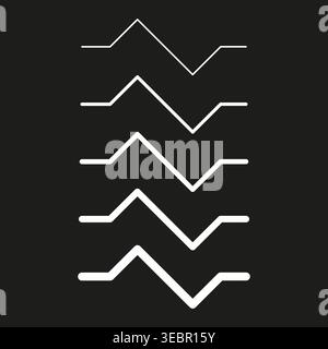 Pulse waveform signal lines vector. Graphic represents sound frequency or heartbeat data for medical or digital audio interfaces. EPS 10. Stock Vector