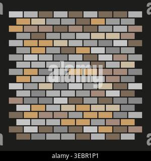 Brick wall texture vector. Flat masonry pattern serves as a durable background for construction or urban architecture design. EPS 10. Stock Vector