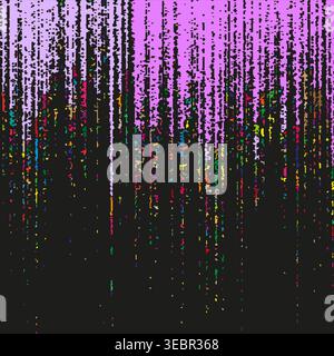 Colorful digital glitch background with vertical pixel lines vector. Artistic tech pattern offers modern aesthetic for cool graphic design. EPS 10. Stock Vector