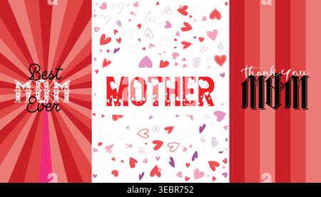 "Best Mom Ever - Mother's Day Typography Poster" Stock Vector