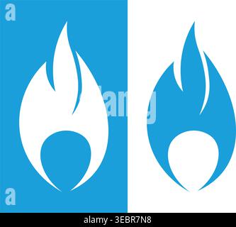 Fire Flame Logo with Modern Minimalist Stock Vector