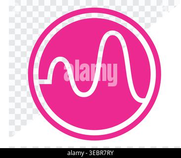 Pulse Waveform Logo inside Circle Stock Vector