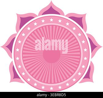 Lotus Mandala Badge Vector Stock Vector