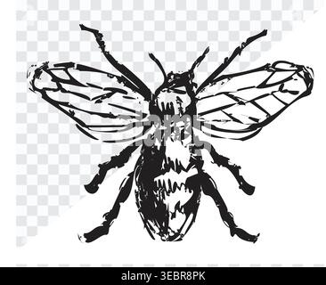 Honey Bee Silhouette logo Stock Vector
