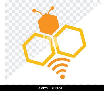 Honey Bee Silhouette logo Stock Vector