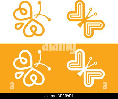 Butterfly Silhouette Set with Intricate Wing Patterns Stock Vector