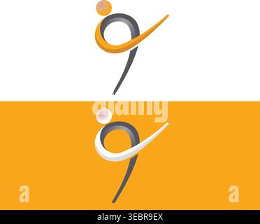 Bodybuilder Silhouette Logo Stock Vector