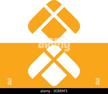 Arrow Logo Set with Cyber Security Bug and Virus Icons Stock Vector
