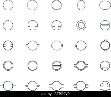 Set of Minimalist Geometric Circle Frames Stock Vector