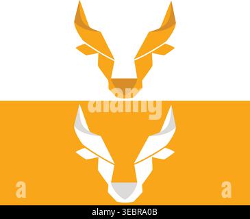 Bull Head Logo Set Minimalist Low Poly Taurus Symbol Stock Vector
