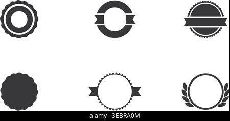 Badge and Shield Templates with Ribbons Blank Vector Stock Vector