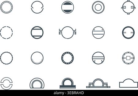 Set of Minimalist Geometric Circle Frames Stock Vector